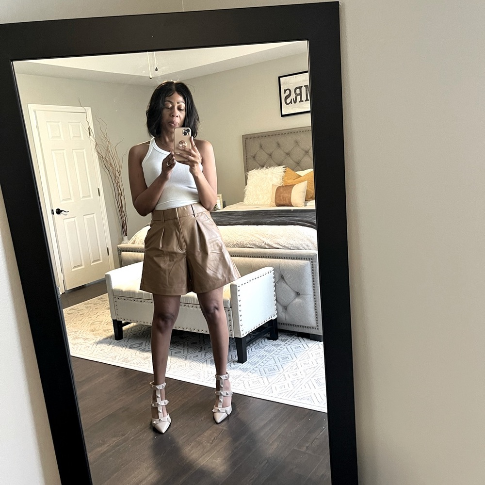 Abercrombie & Fitch vegan faux leather shorts